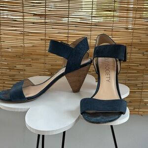 Sole Society Dark Blue Heeled Sandals